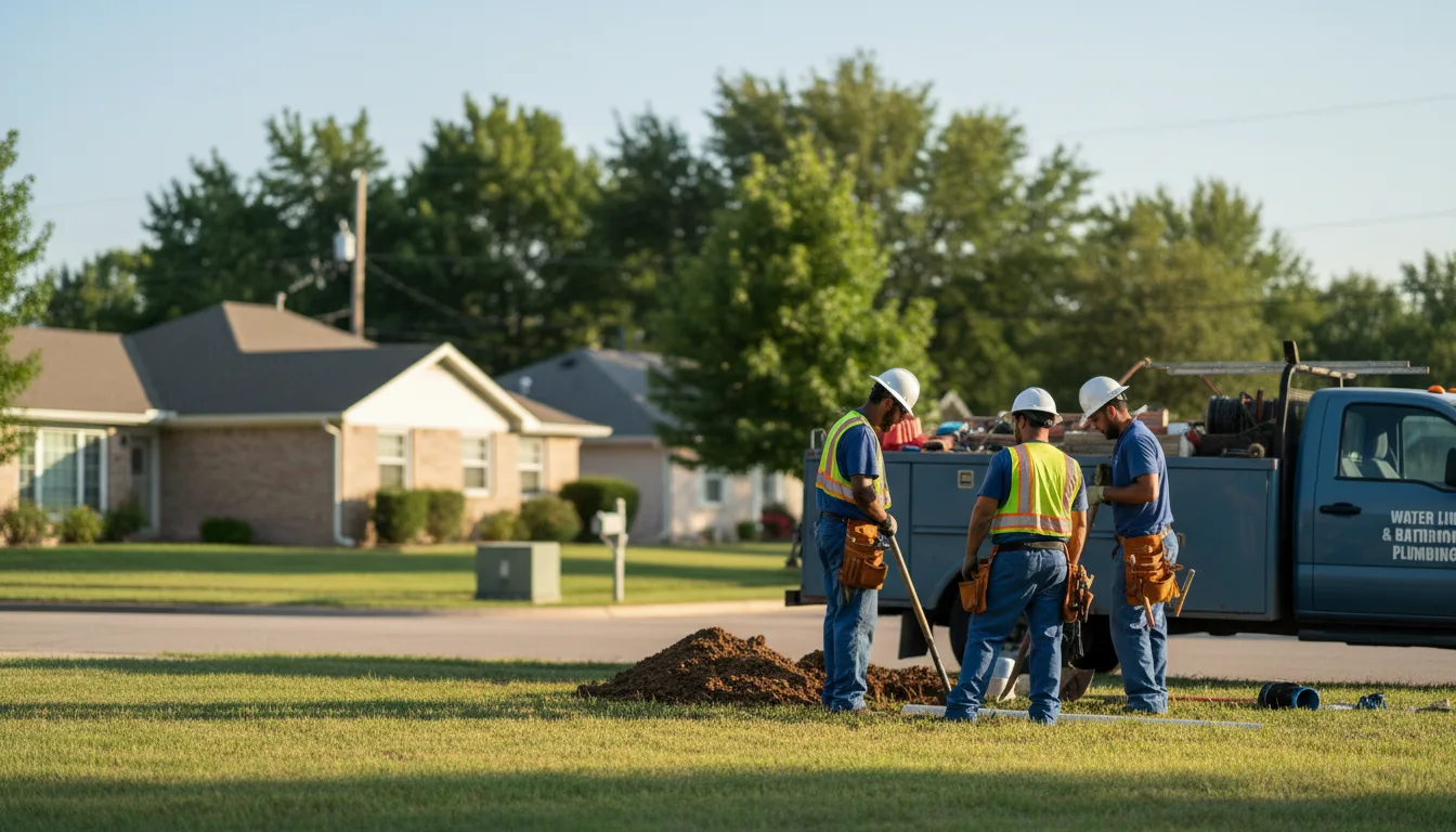 Residential water line and bathroom plumbing service in Sawyer, KS